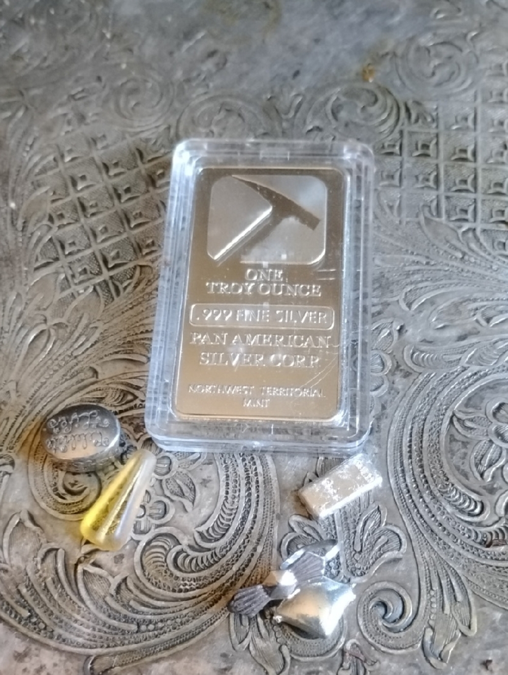 Pan American Silver Corp .999 Fine Plated Silver 1  Ounce Bar